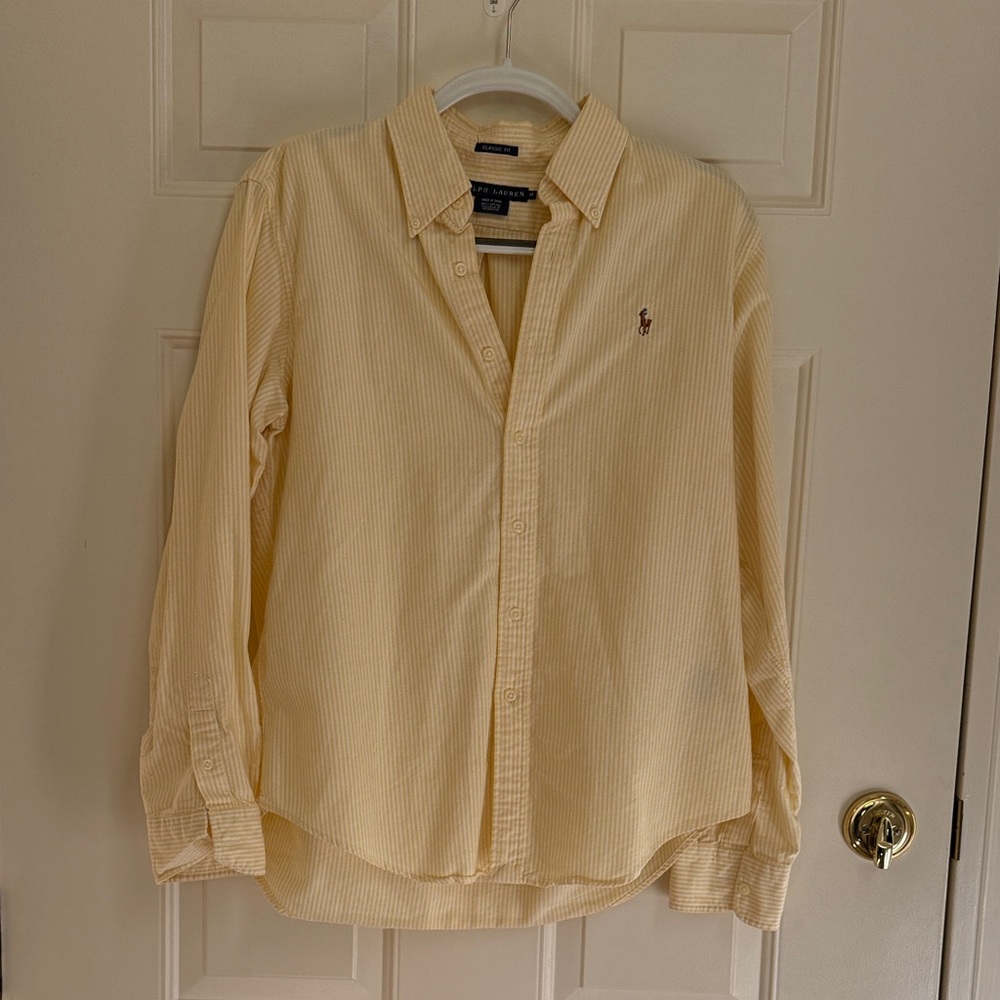 Polo by Ralph Lauren Pale Yellow Striped Button-Down Shirt